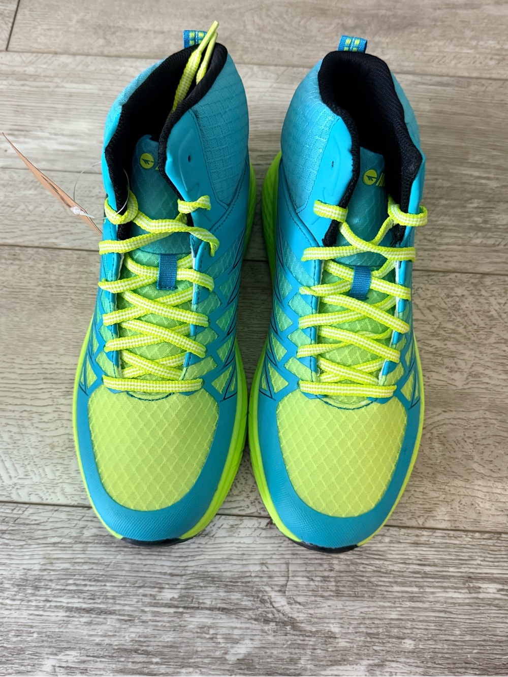 Hi-Tec Demolisher Mid Men’s 8.5 Blue Lime High Top Athletic Shoes NWT - Picture 4 of 10